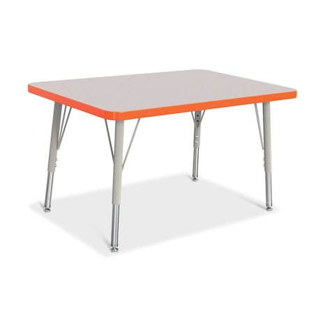 Jonti-Craft Berries Rectangle Activity Table, 24 in. x 36 in., E-height, Freckled Gray/Orange/Gray 6478JCE114
